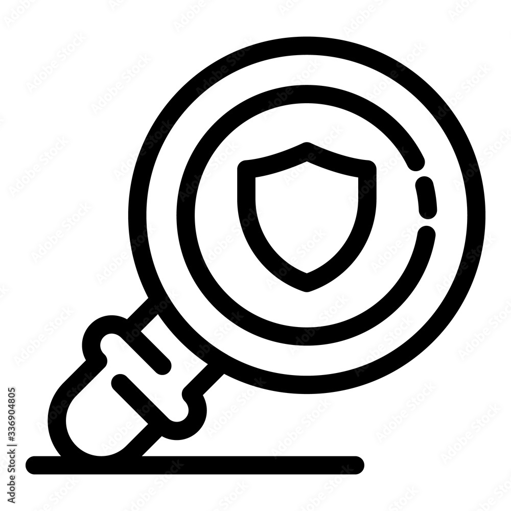 Aufkleber safe magnifier icon. outline safe magnifier vector icon for web design isolated on white background