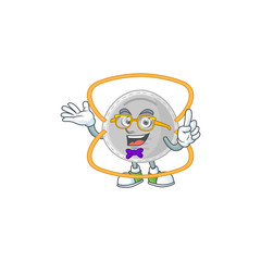 Fototapeta premium Cartoon character design of Geek N95 mask wearing weird glasses