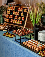 banquet table of different types of sweets