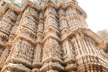 Sculpture detai outside Jagdish Temple in Udaipur, India.