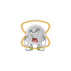 N95 mask cartoon character design with mad face