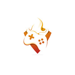 Colorful logo design fire and video game