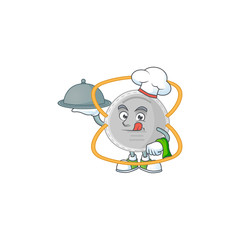 A N95 mask chef cartoon design with hat and tray