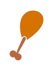 vector illustration of a chicken leg on a white background