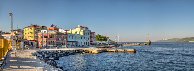 Embankment of the Canakkale in Turkey
