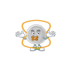 N95 mask mascot cartoon design with quiet finger gesture