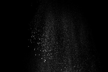 White flour dynamically flatters with no isolated black background