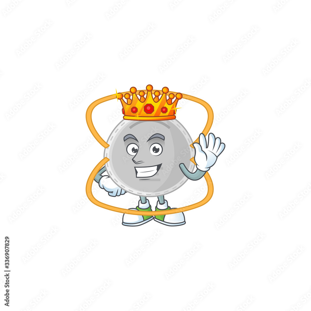 Poster The Charismatic King of N95 mask cartoon character design wearing gold crown