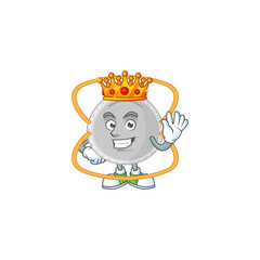The Charismatic King of N95 mask cartoon character design wearing gold crown