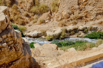 Savva Monastery is consecrated over the kidron valley in the Judean Desert. Kidron Stream in...