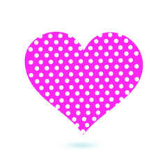 
Vector, heart, pinkstripes, polka dots, on a shiny white background