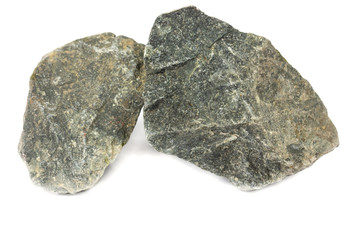 Basalt rock From industrial plants isolate on white background