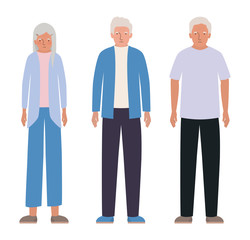 Isolated grandfathers and grandmother vector design