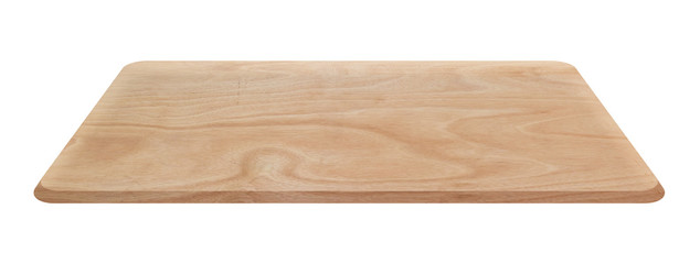 Empty wood cutting board Isolated on background.