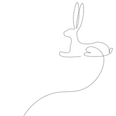 Easter bunny on white background, vector illustration