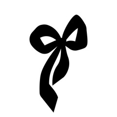 Black silhouette gift bow. Concept for invitation, banners, gift cards, congratulation or website layout vector.