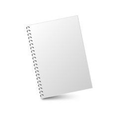 blank book cover mockup on white background.