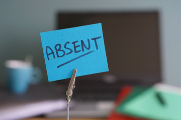 Absent written on a memo