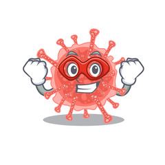 A cartoon character of oncovirus performed as a Super hero