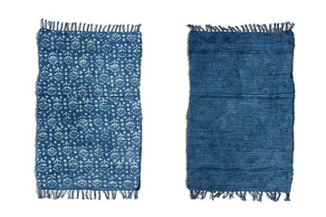 Fototapeta premium Indigo carpet isolated on white background.