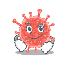 A mascot design of oncovirus having confident gesture