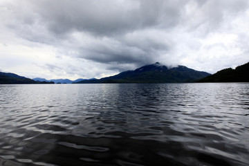 Neets Bay, Alaska / USA - August 18, 2019: Neets Bay coastline landscape, Neets Bay, Alaska, USA