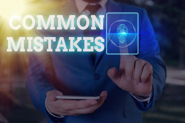 Conceptual hand writing showing Common Mistakes. Concept meaning actions that are often used...
