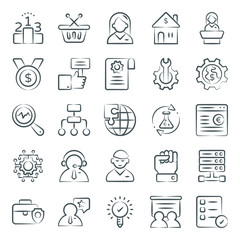 
Business Management Doodle Icons Pack 
