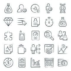 
Pack Of Data Doodle Icons 

