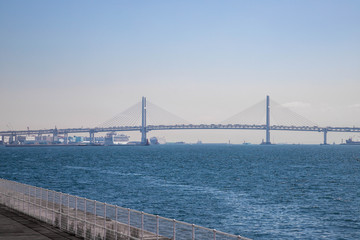 （神奈川県横浜市）みなとみらい橋とシーバス