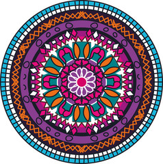 Fototapeta na wymiar Bright Bohemian Boho Mandala Chic Pattern Design