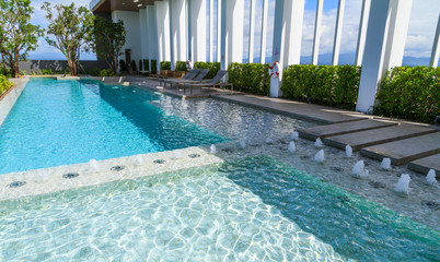 Patio swimming pool design.