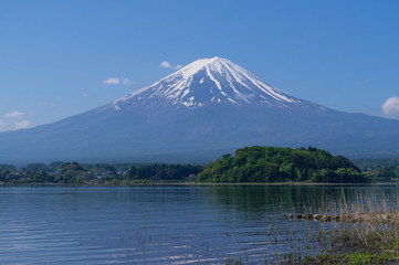 河口湖と富士山
