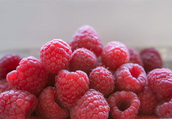 Gruppe von frischen Himbeeren