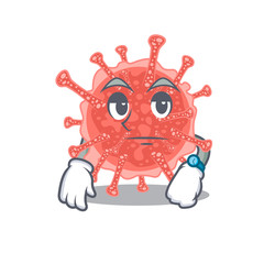 Mascot design of oncovirus showing waiting gesture