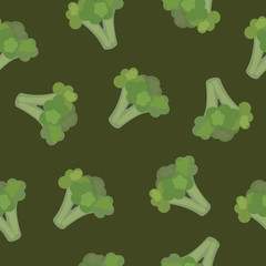 Seamless color pattern with broccoli