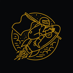 vector outline illustration with gold color
