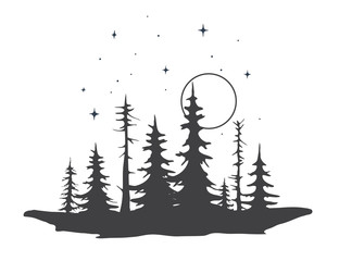 forest silhouette sunset © Galacticus