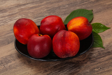 Sweet tasty ripe few nectarines