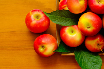 New Zealand apple on wooden background
