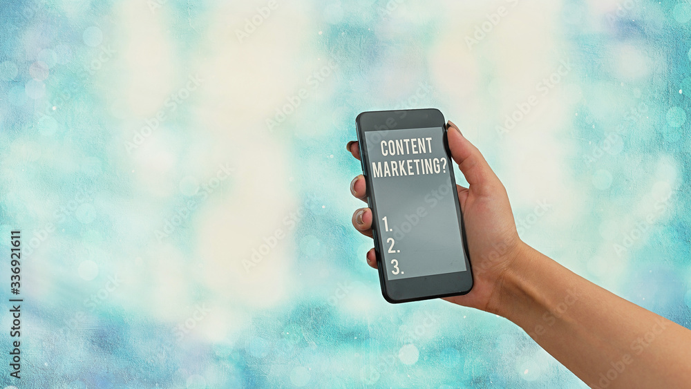 Poster handwriting text writing content marketing question. conceptual photo involves creation and sharing 
