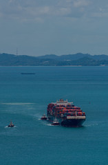Container Ship at the ocean at daytime