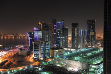 doha skyline at night