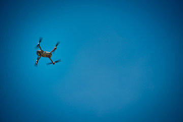 Close up of small modern drone.