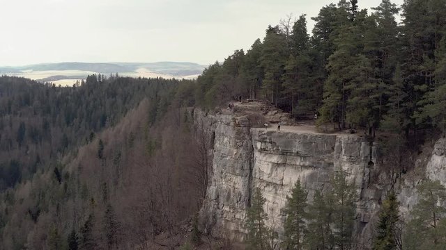 Aerial view of Slovak Paradise in the village of Spisske Tomasovce in Slovakia