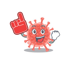 Oncovirus presented in cartoon character design with Foam finger