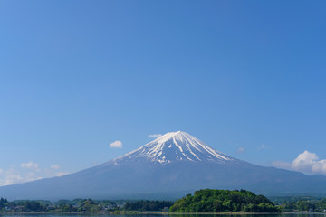 河口湖と富士山