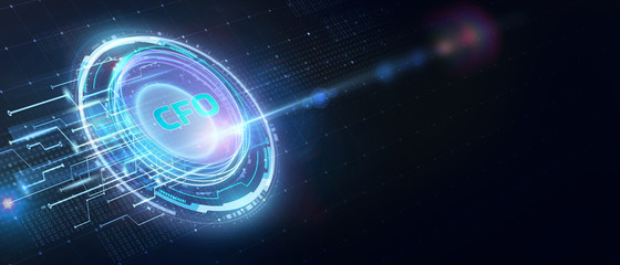 CFO - digital technology concept. Business, Technology, Internet and network concept.