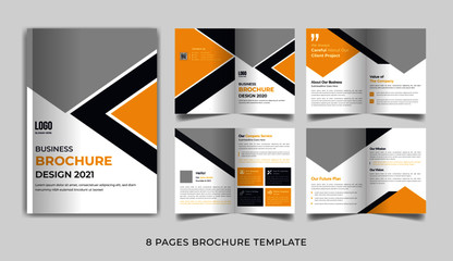 Corporate business professional yellow 8 pages brochure template design