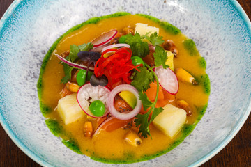 Gurman Soup with salmon and vegetables